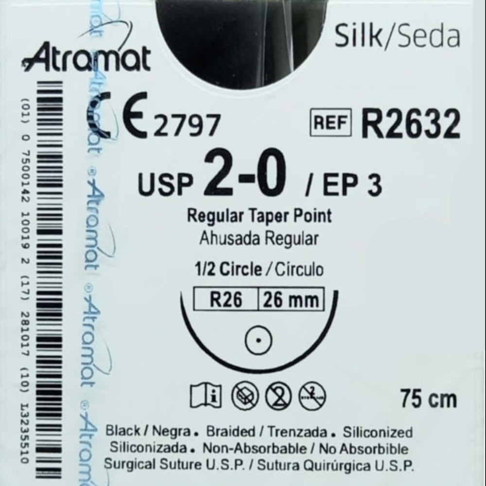 SEDA NEGRA 2-0 26MM PIEZA ATRAMAT