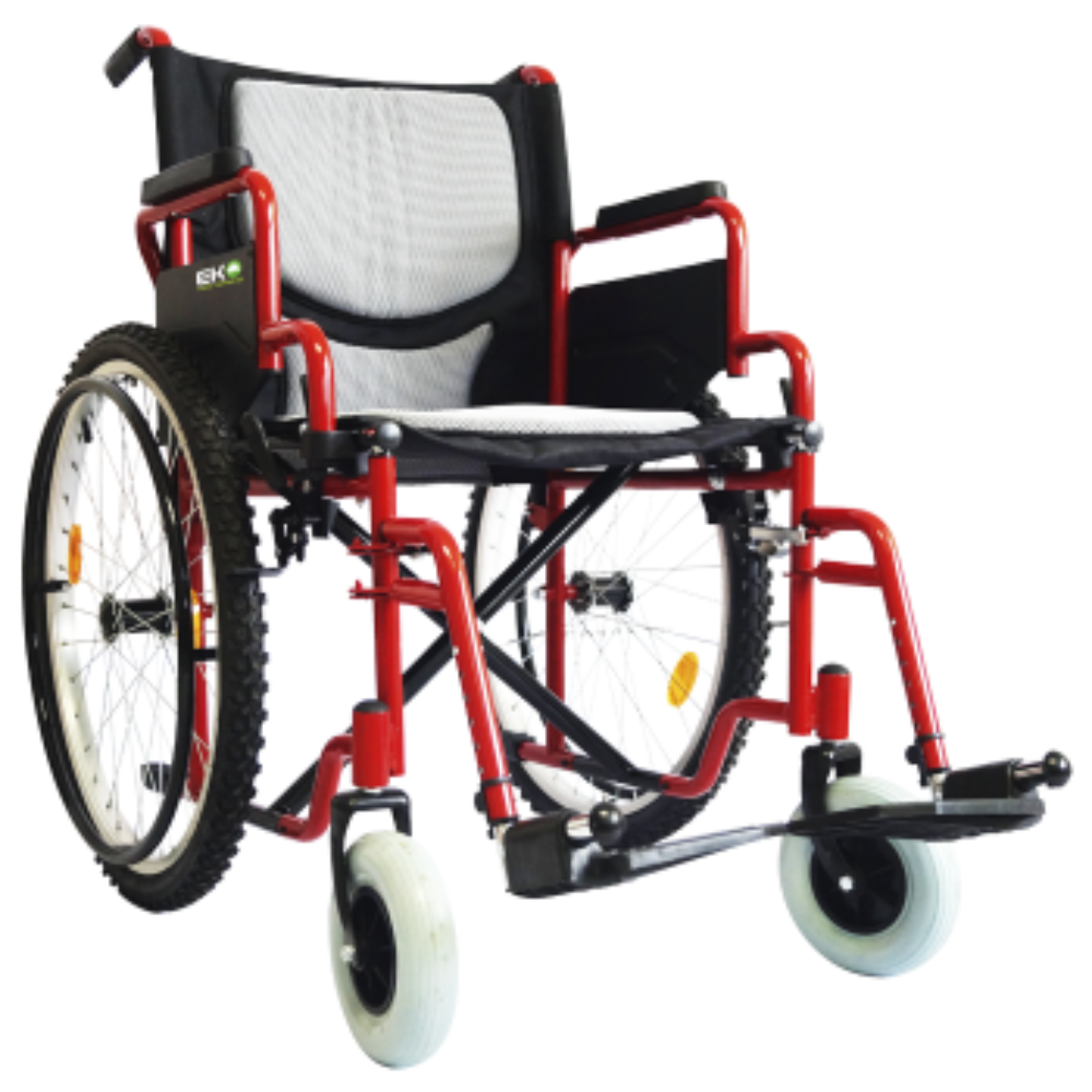 SILLA DE RUEDAS TT19 ROJA/ABAT/REMOV ALUMINIO NEUMATICA EKOMOBILITY