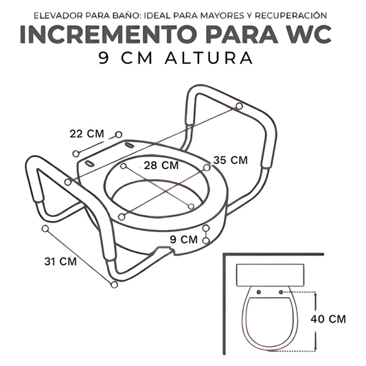 INCREMENTO PARA WC CON DESCANSABRAZO SC-680