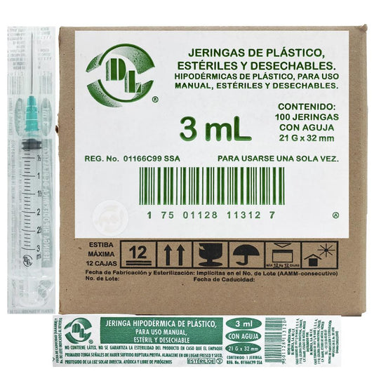 JERINGA 3ML 21X32 C/100 MCA. DL