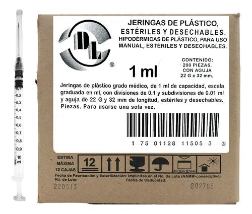 JERINGA 1ML 22X32 C/200 DL