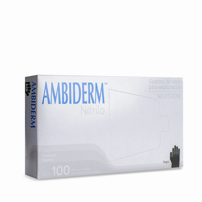 GUANTE DE NITRILO GRANDE  NEGRO C/100 AMBIDERM