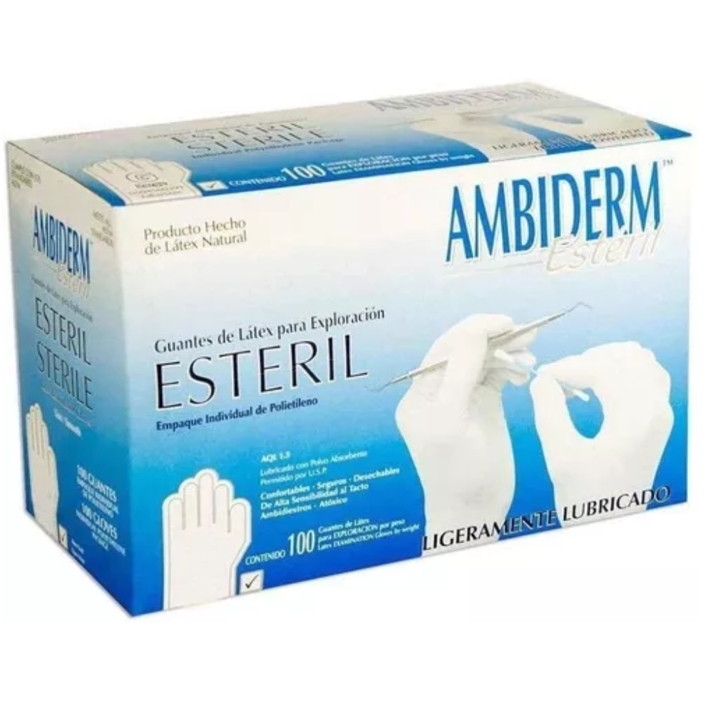 GUANTE ESTERIL MEDIANO AMBIDERM C/100