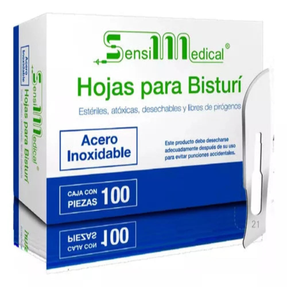 HOJA DE BISTURI No.21 C/100 SENSI MEDICAL