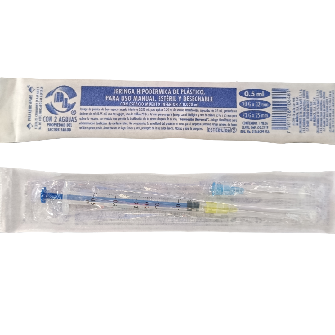 JERINGA 0.5ML 20X32-23X25 PZA DL