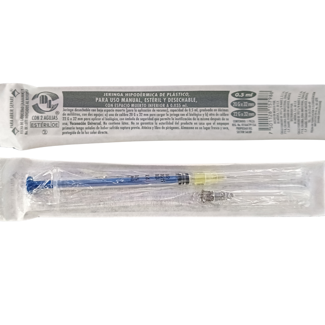 JERINGA 0.5ML 20X32-22X32 PZA DL