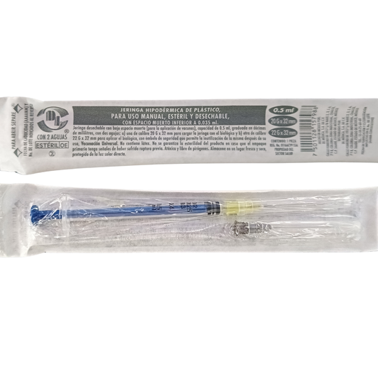 JERINGA 0.5ML 20X32-22X32 PZA DL