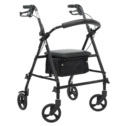 ANDADERA ROLLATOR KD NEGRA ACERO C/BOLSA EKOMOBI