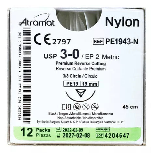 NYLON 3-0 19MM 3/8 CIRCULO SEQUI PIEZA