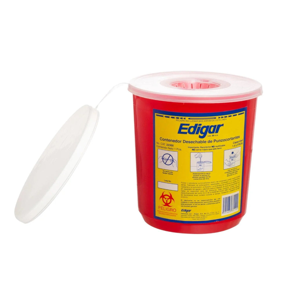 RECOLECTOR DE PUNZOCORTANTES 1.5L EDIGAR