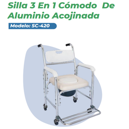 SILLA COMODO C/LLANTA Y DESCA PIES SC-420 SUPER CONFORT