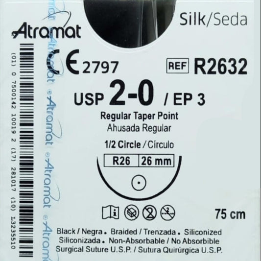 SEDA NEGRA 2-0 26MM PIEZA ATRAMAT