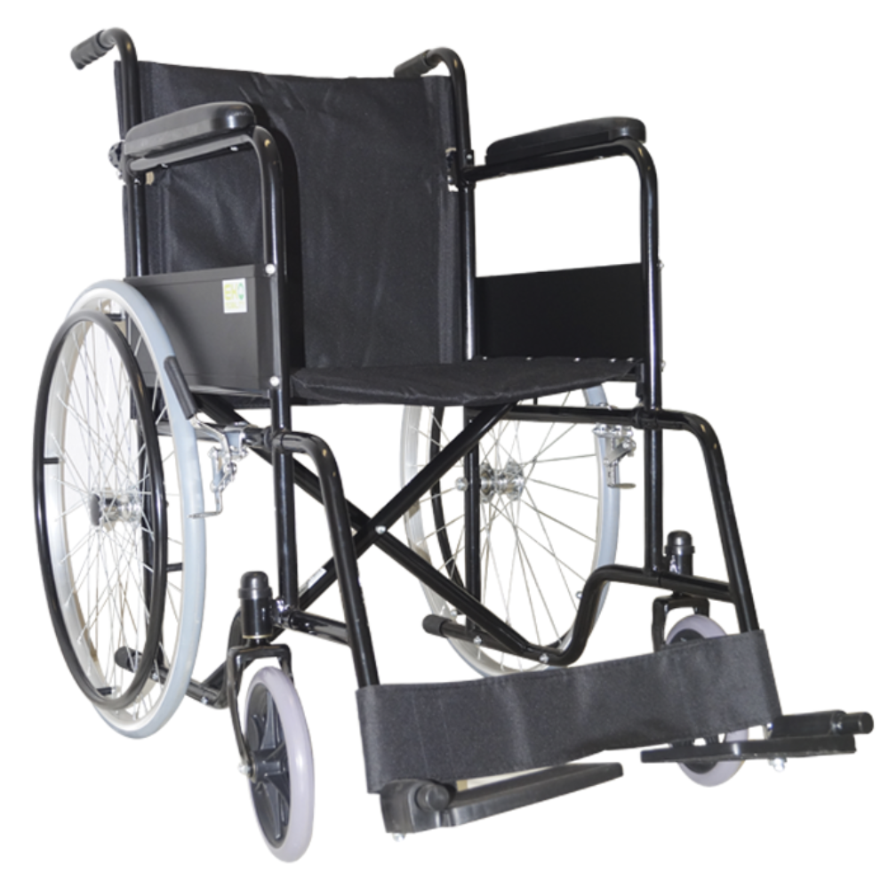 SILLA DE RUEDAS ECO 18 NEGRA FIJA / REMOV ALUMINIO SOLIDA EKO-MOBILITY