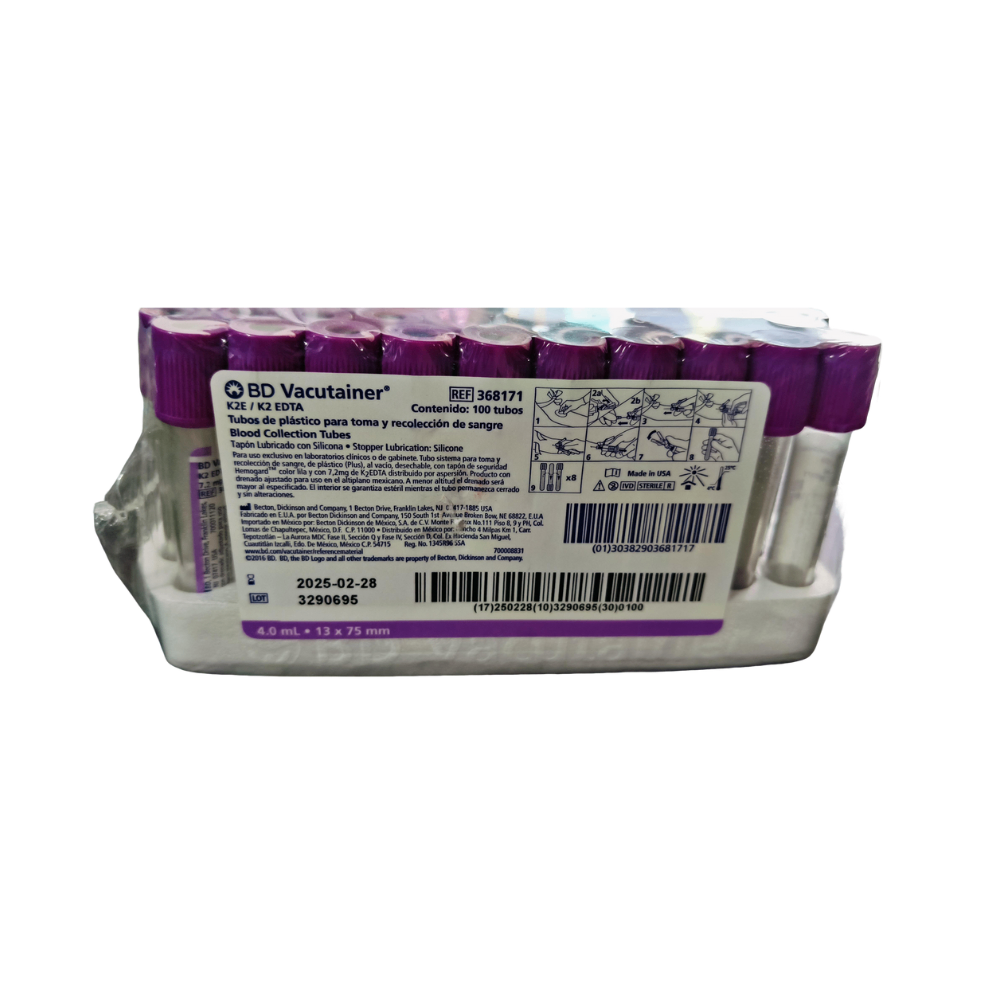 TUBO VACUTAINER LILA  C/100