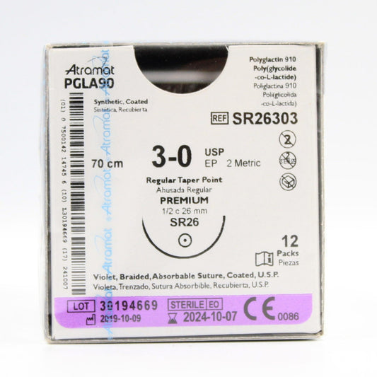 VICRIL 3-0 1/2 CIRCULO 70CM ATRAMAT PIEZA