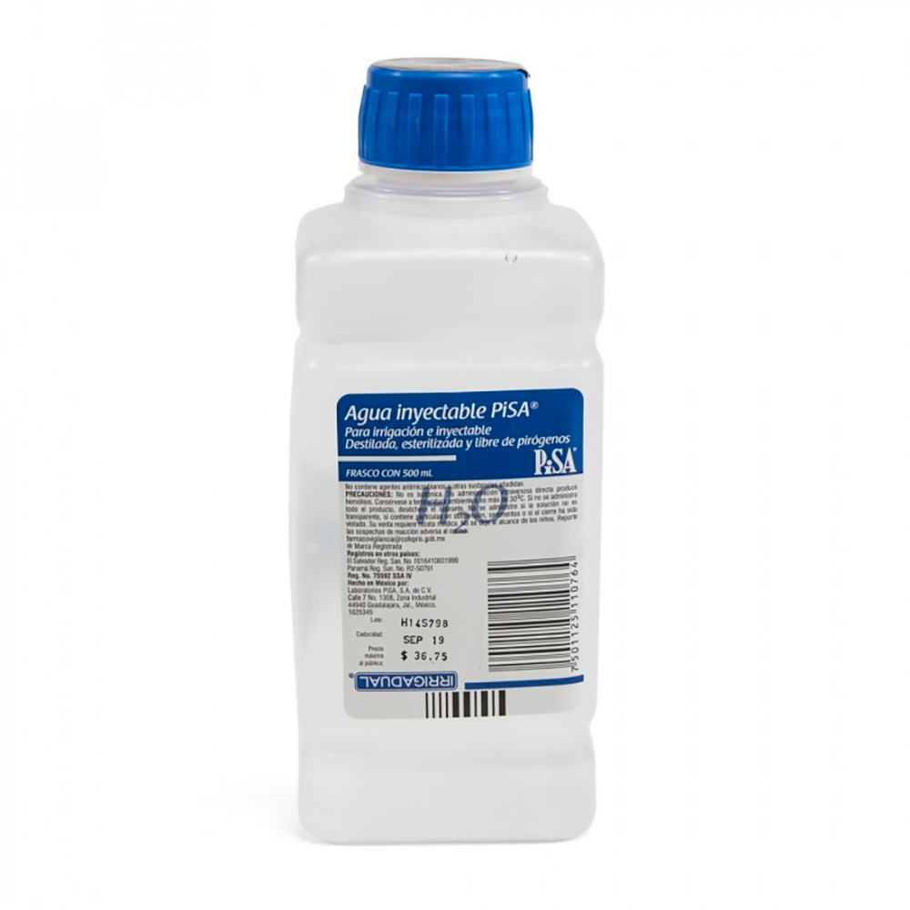 AGUA INYECTABLE 500 ML PISA