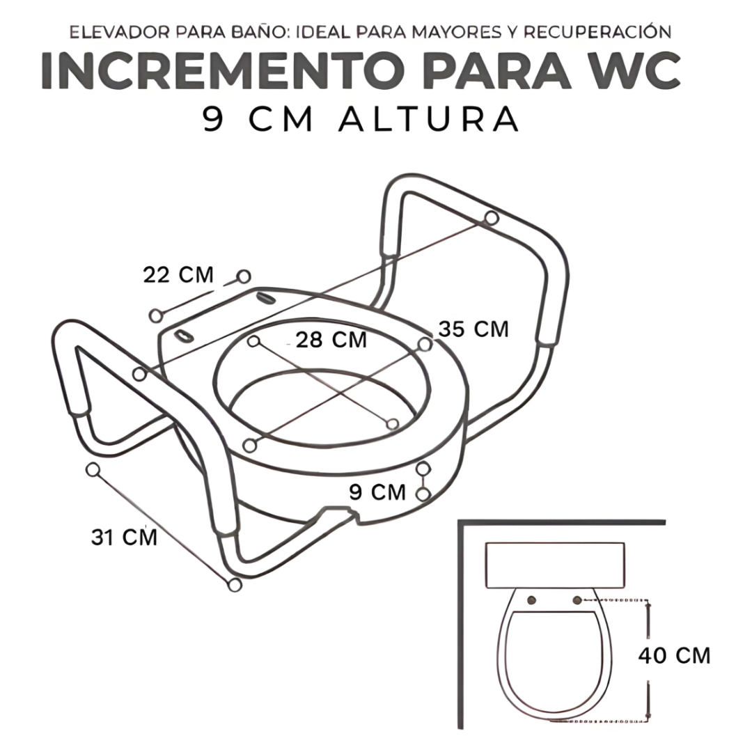 INCREMENTO PARA WC CON DESCANSABRAZO SC-680