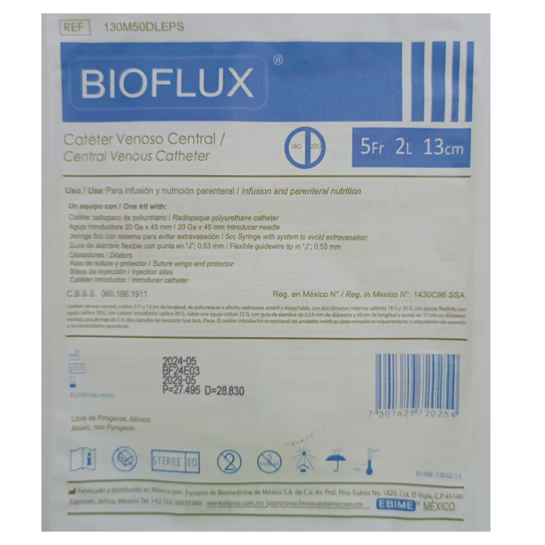 CATETER VENOSO CENTRAL CAL.5 2L BIOFLUX