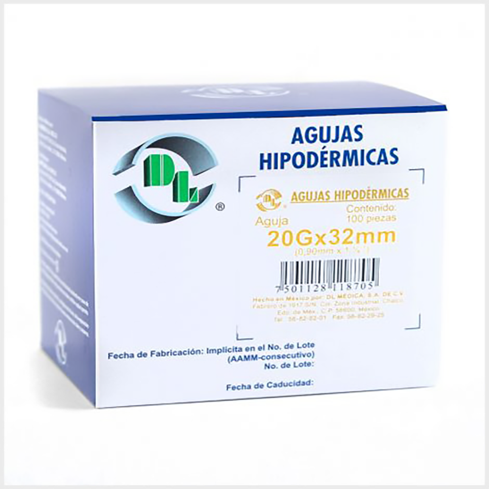 AGUJA HIPODERMICA 20X32 C/100 DL