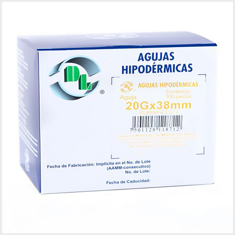 AGUJA HIPODERMICA 20X38 C/100 DL