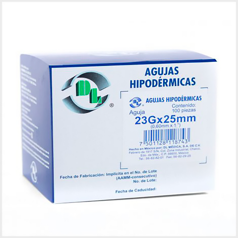 AGUJA HIPODERMICA 23X25 C/100 DL