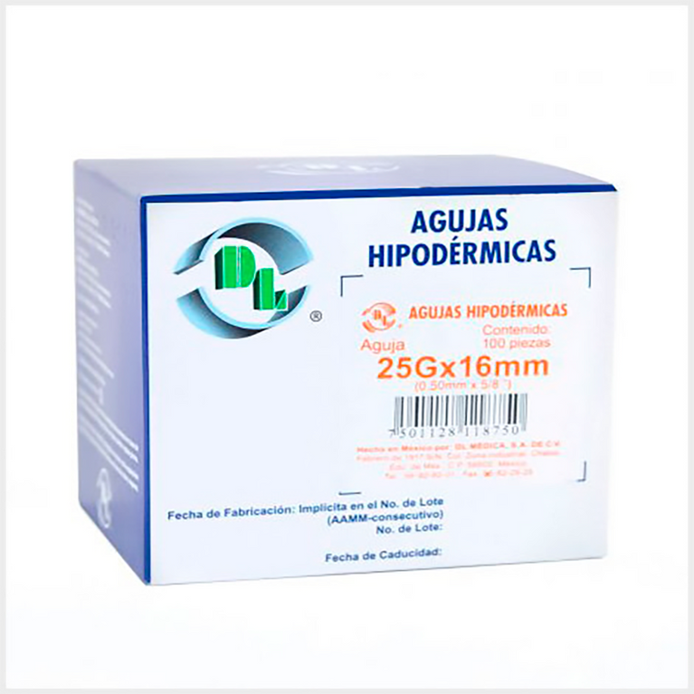 AGUJA HIPODERMICA 25X16 C/100 DL