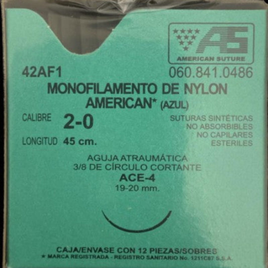 NYLON 3-0 T-5 3/8 CIRCULO 45CM 19-20 AMERICAN SUTURE PIEZA